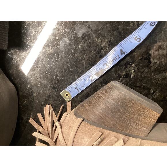 Very Volatile  Leather Deerwood Fringe Western Boots Taupe Brown 7.5 - Picture 10 of 10